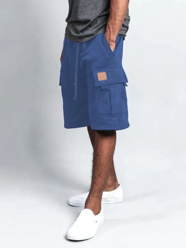 Straight-Leg Men Linen Cargo Shorts