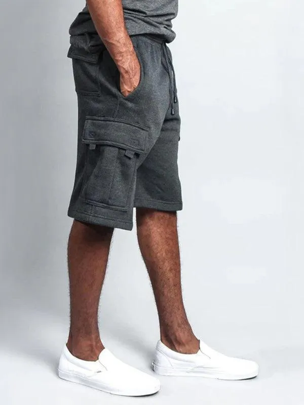 Straight-Leg Men Linen Cargo Shorts