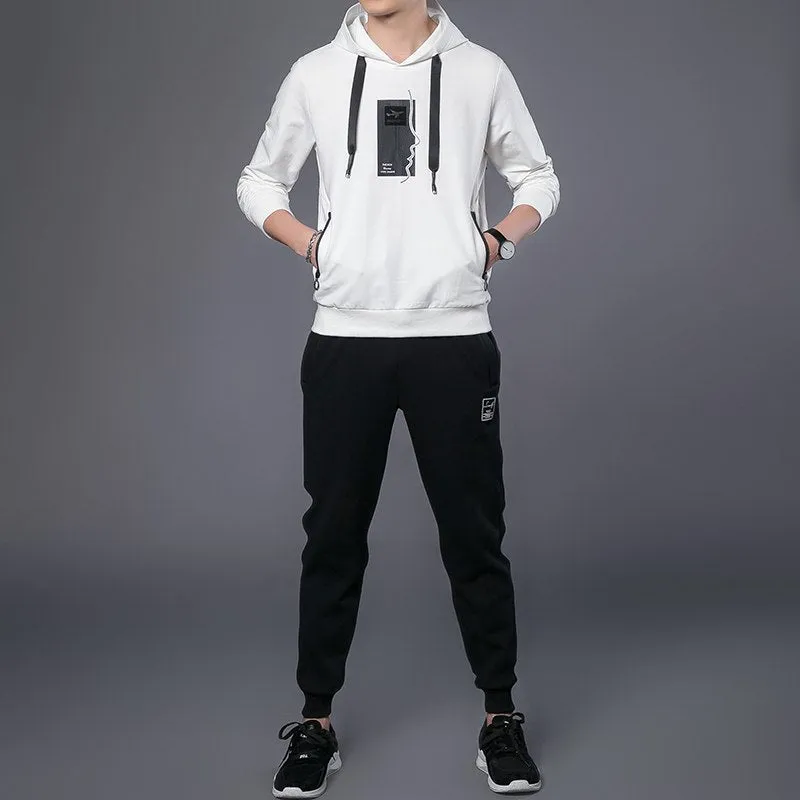 Men's Sports Suits Set Hoodie Hooded Sweatshirt Tracksuit