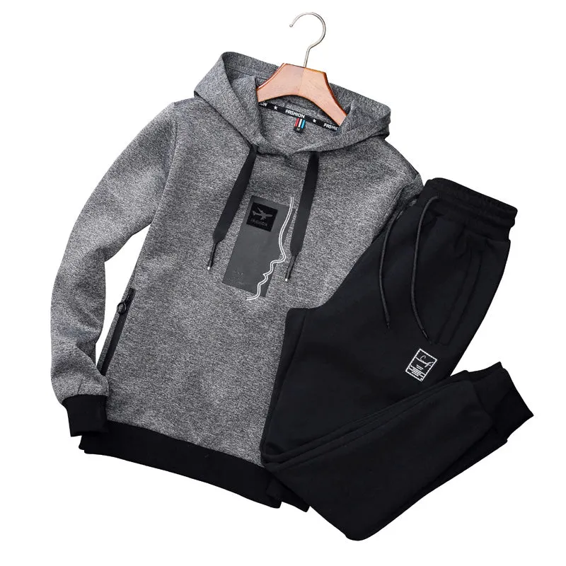 Men's Sports Suits Set Hoodie Hooded Sweatshirt Tracksuit