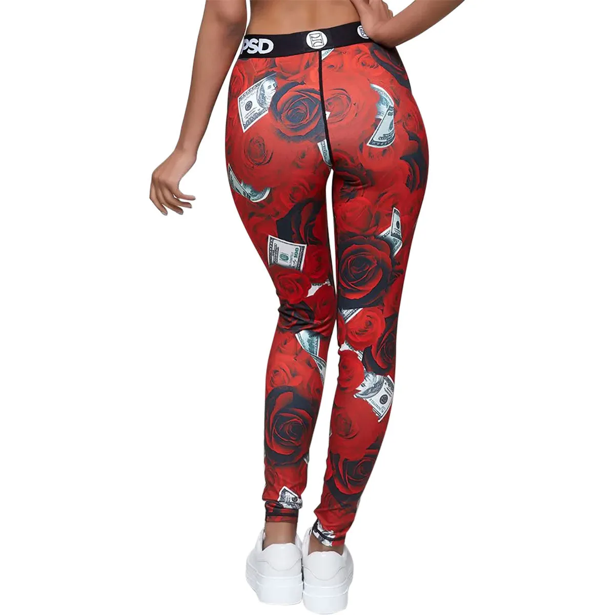 PSD 100 Roses Legging Women's Pants (Refurbished, Without Tags)