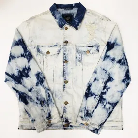 PYFDENIM Acid Washed Light Blue Denim Jacket