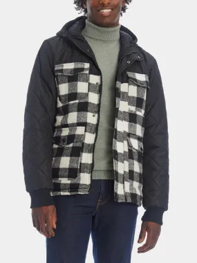 Quilted Sleeve Flannel Jacket