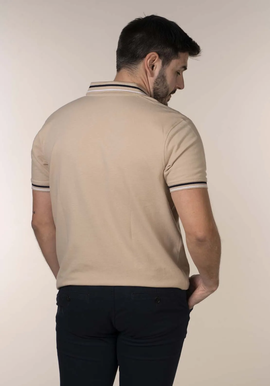 Mens Beige Polo Shirt