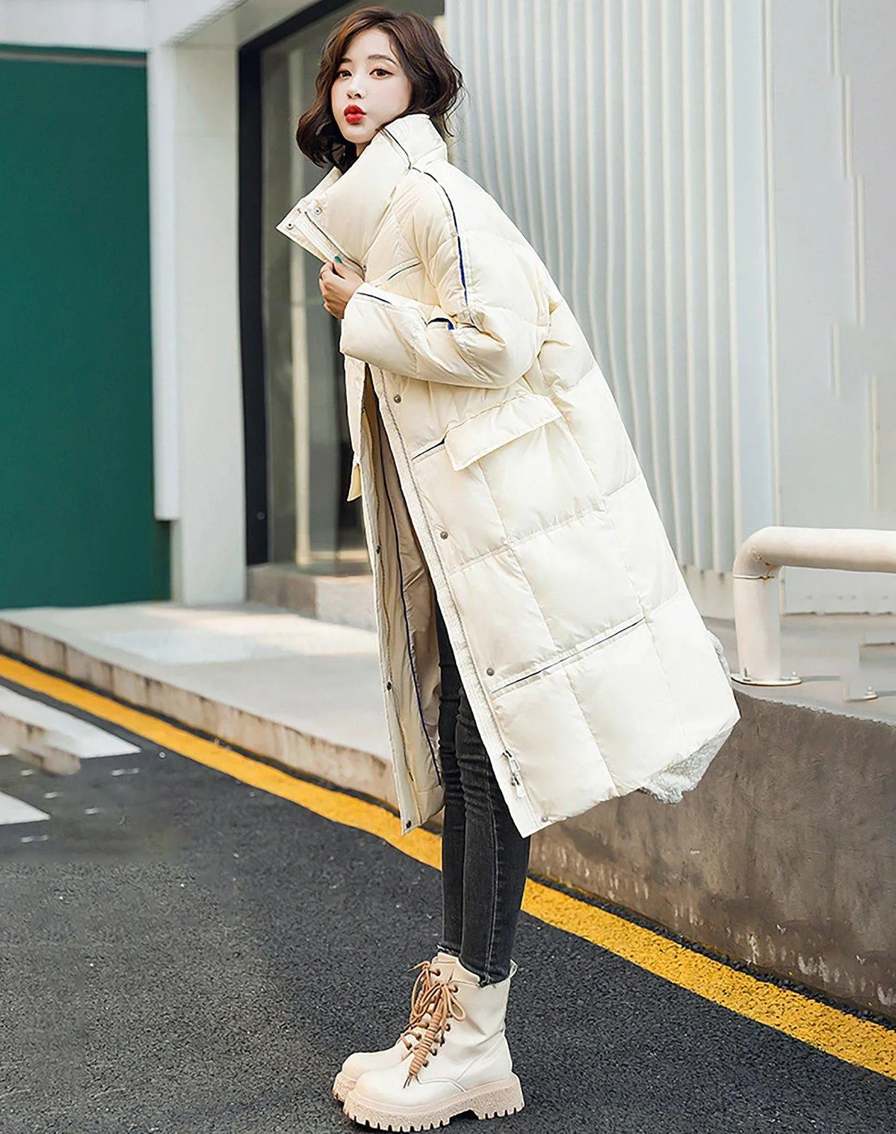 Yvonne Zip Down Puffer Midi Coat