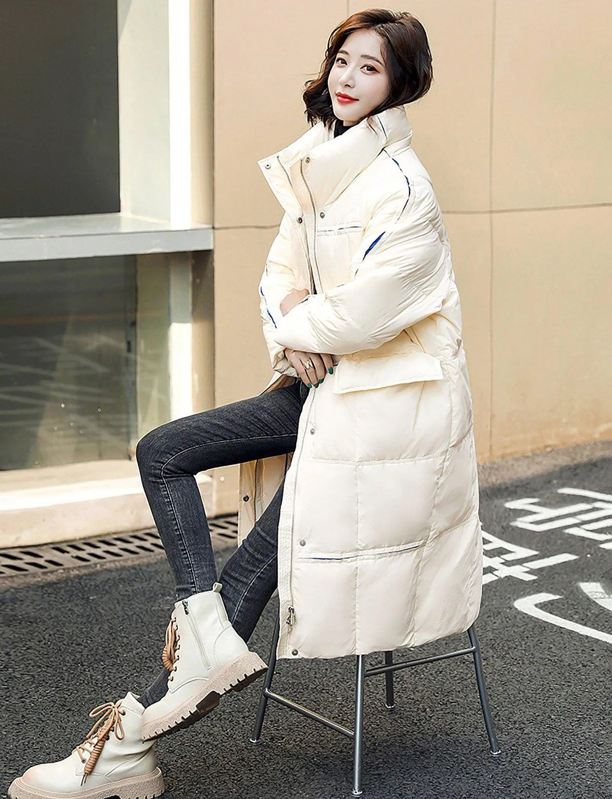 Yvonne Zip Down Puffer Midi Coat