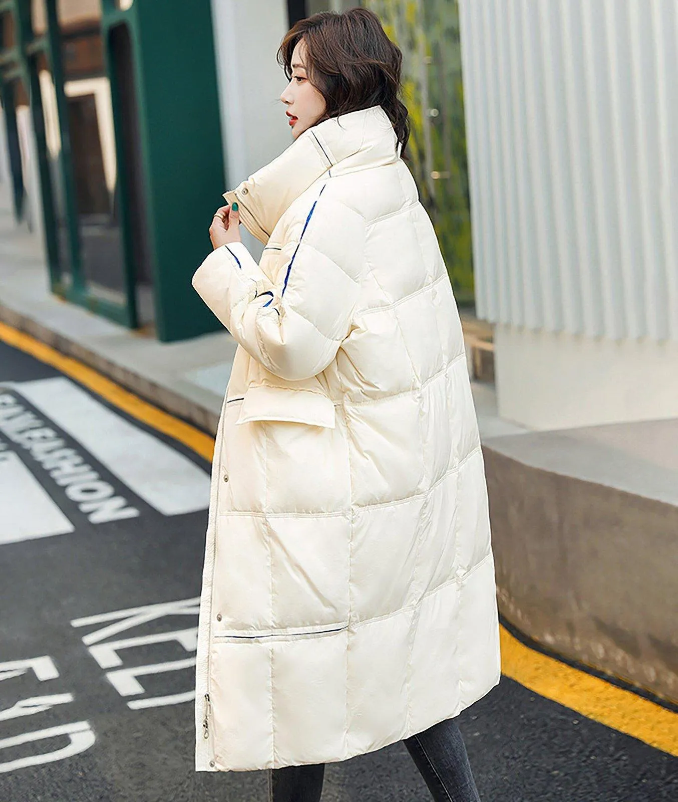 Yvonne Zip Down Puffer Midi Coat