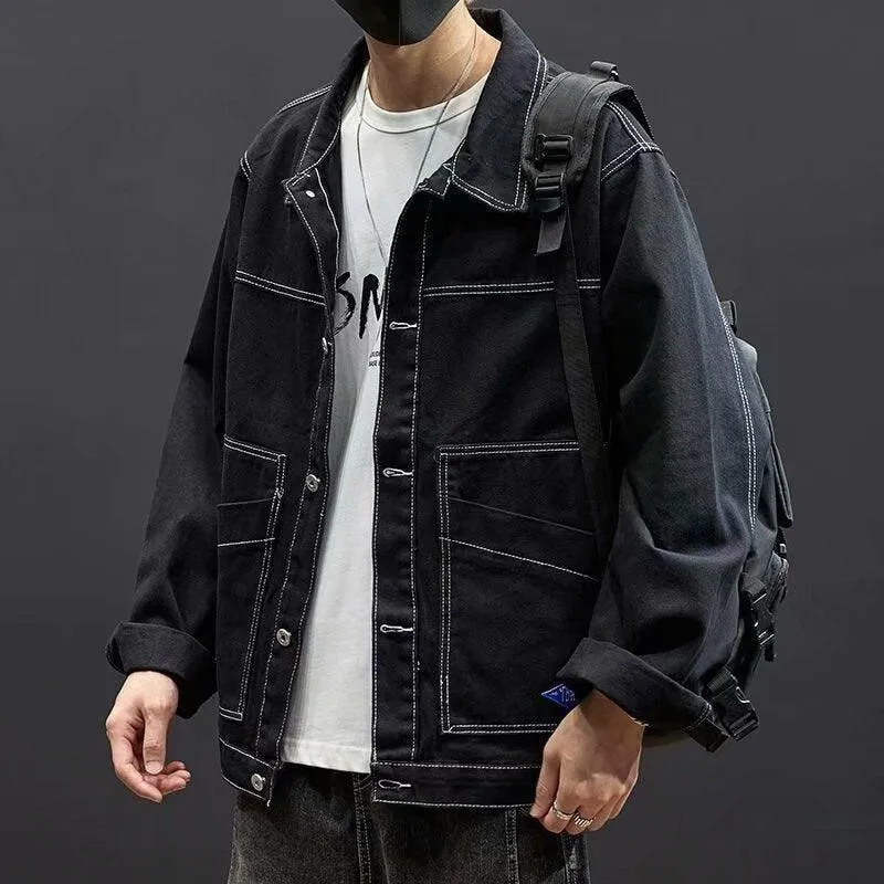 Black Streetwear Jean Jackets