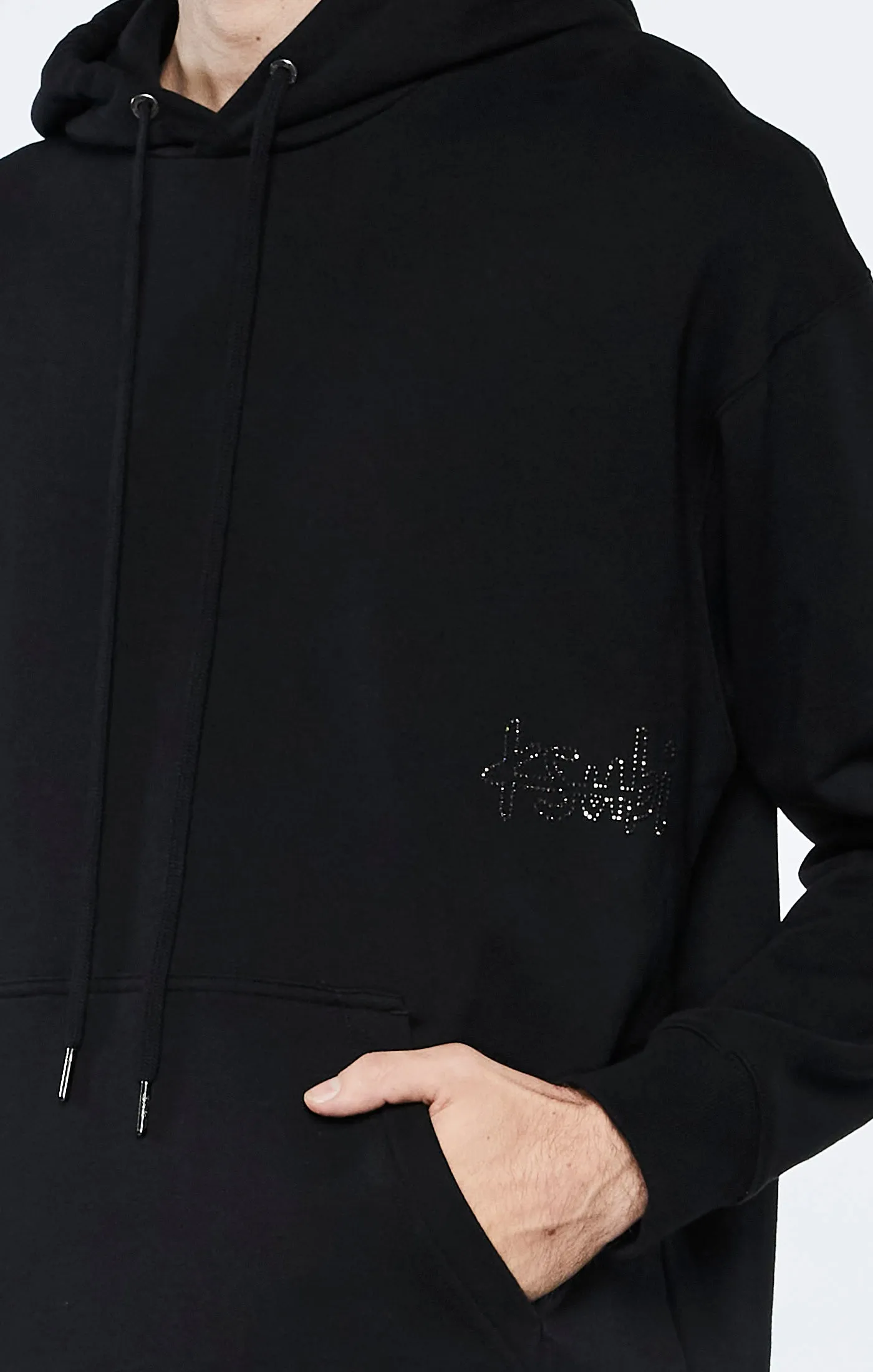 KSUBI KRYSTAL BLING BIGGIE HOODIE BLACK