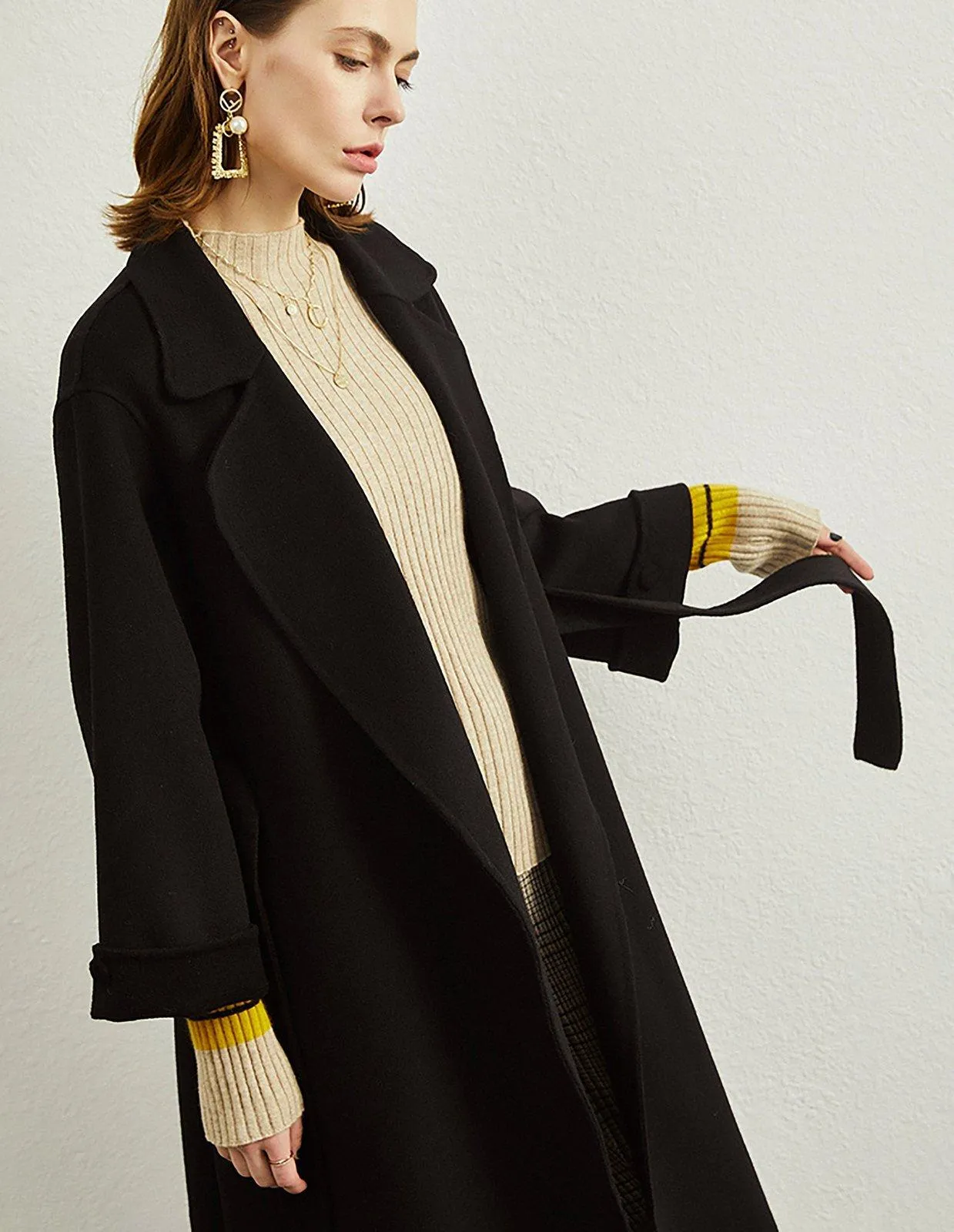 Deborah Relaxed Belted Double Face Wool Coat