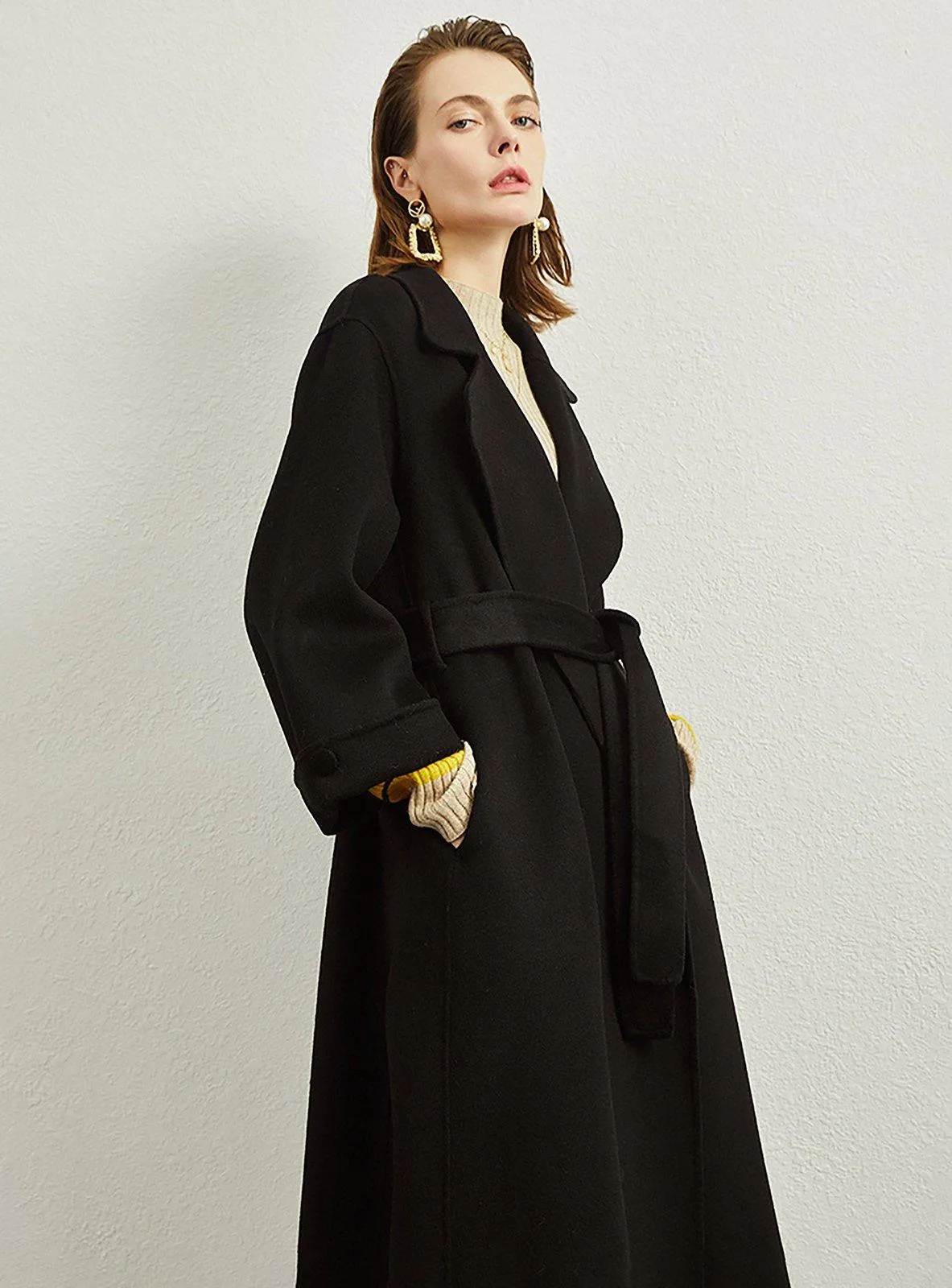 Deborah Relaxed Belted Double Face Wool Coat