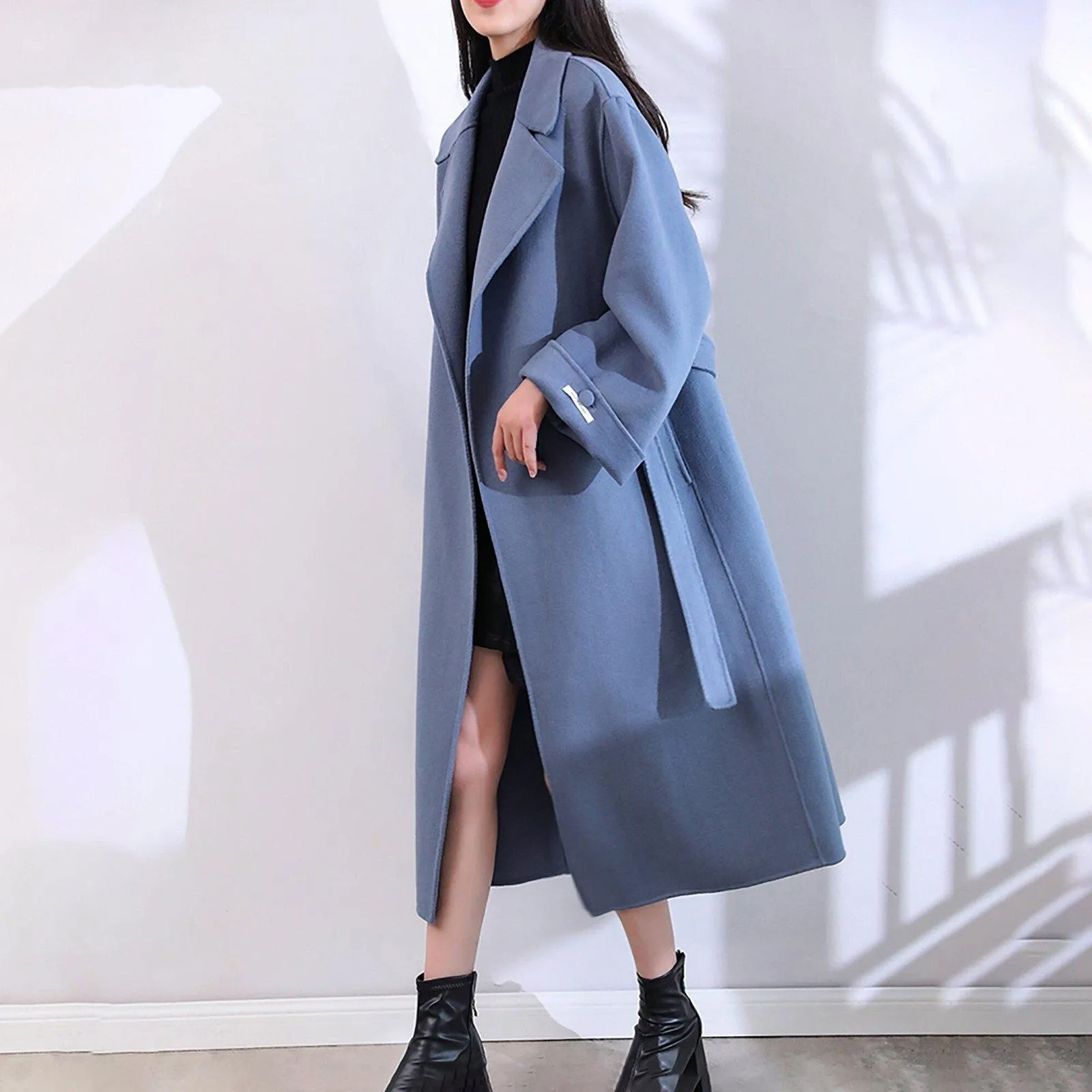 Deborah Relaxed Belted Double Face Wool Coat