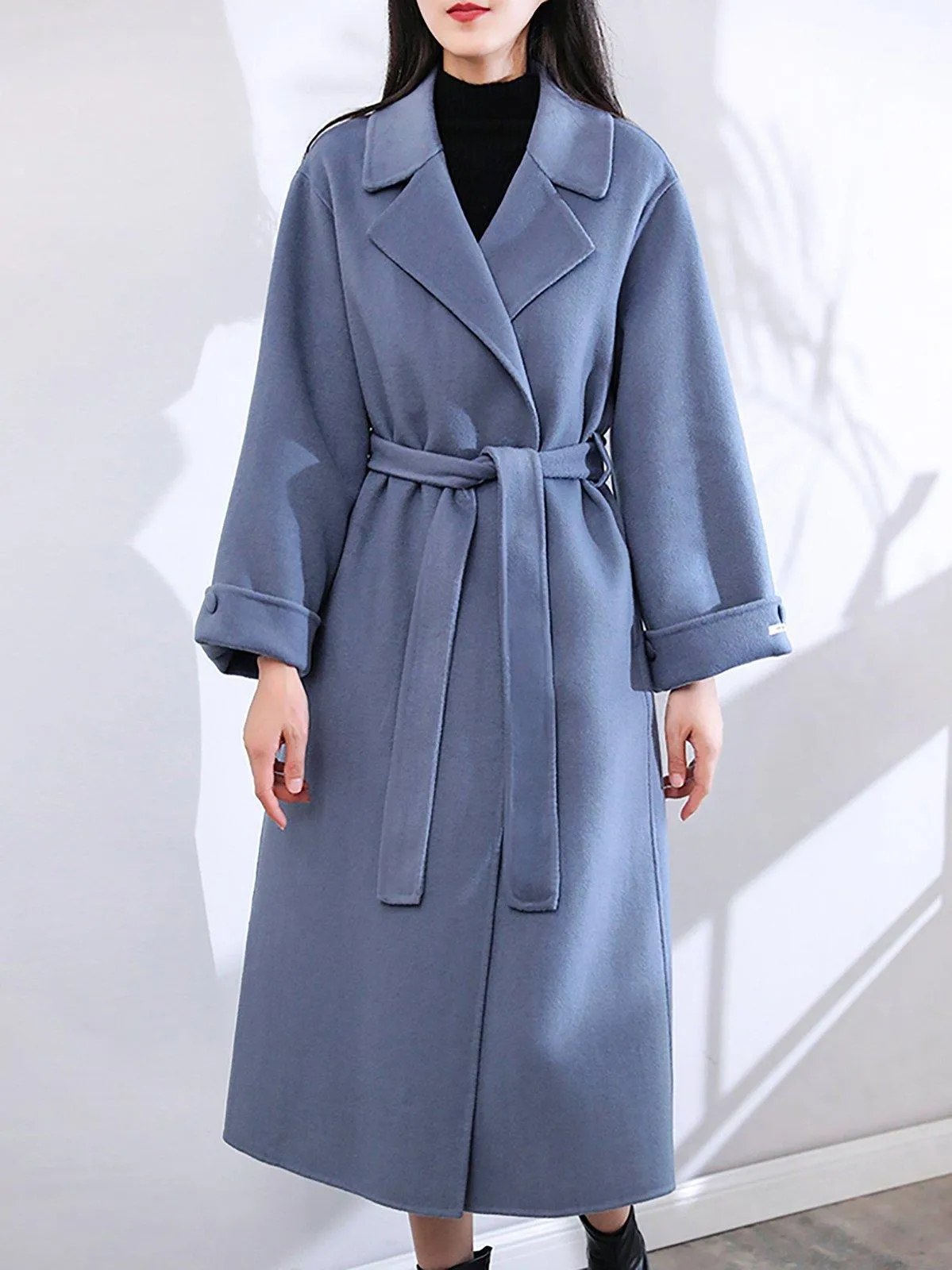 Deborah Relaxed Belted Double Face Wool Coat