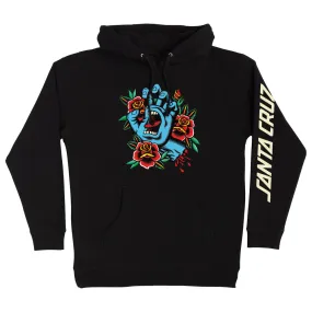 SANTA CRUZ Screaming Flash Front Mens Pullover Hoodie Sweatshirt - Black