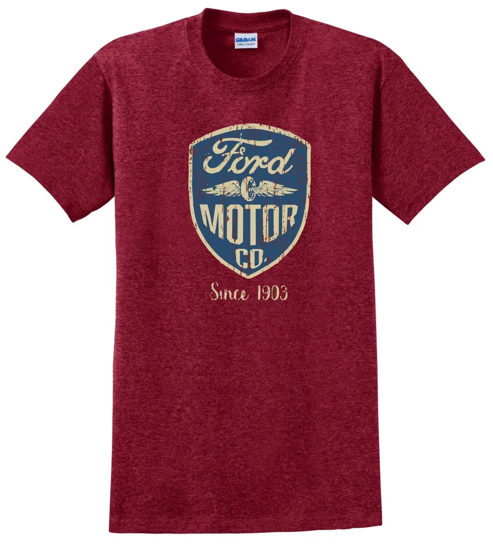 'David Carey' Men's Ford Wings T-Shirt - Antique Cherry