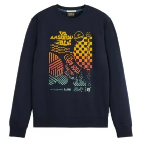 SCOTCH & SODA REGULAR FIT CHEST ARTWORK SWEATSHIRT