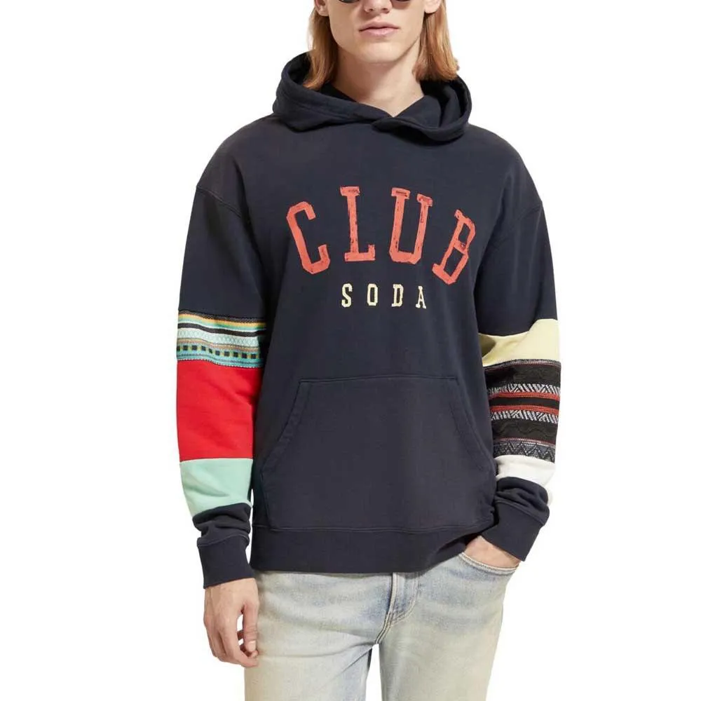 SCOTCH & SODA RELAXED FIT CLUB SODA APPLIQUE HOOODIE