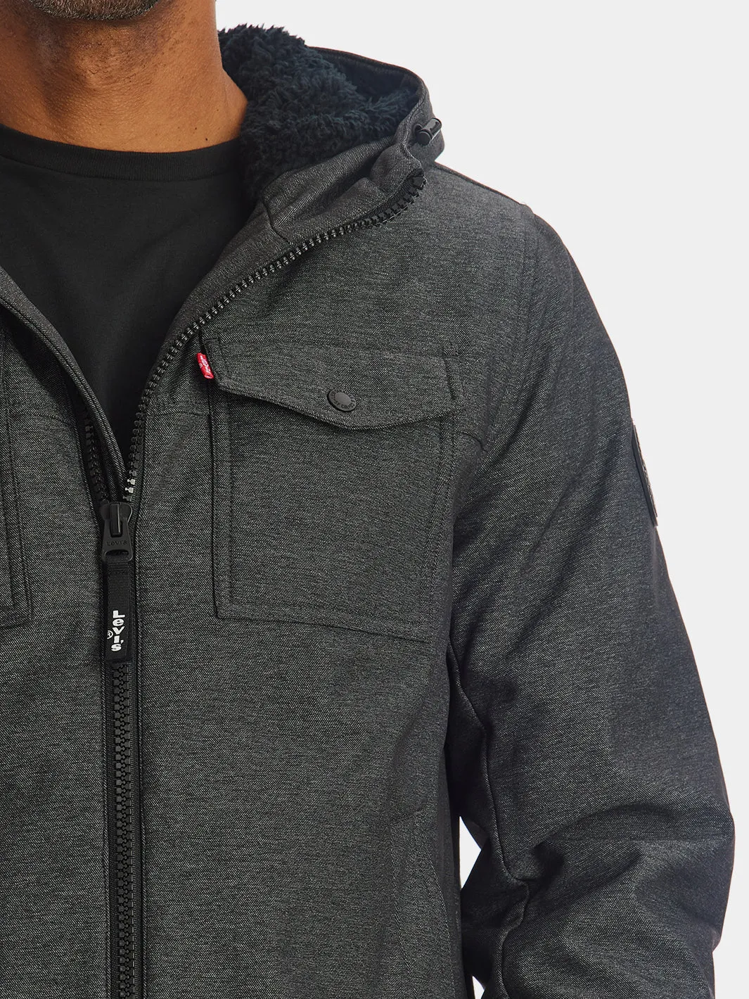 Sherpa Lined Softshell Hoodie