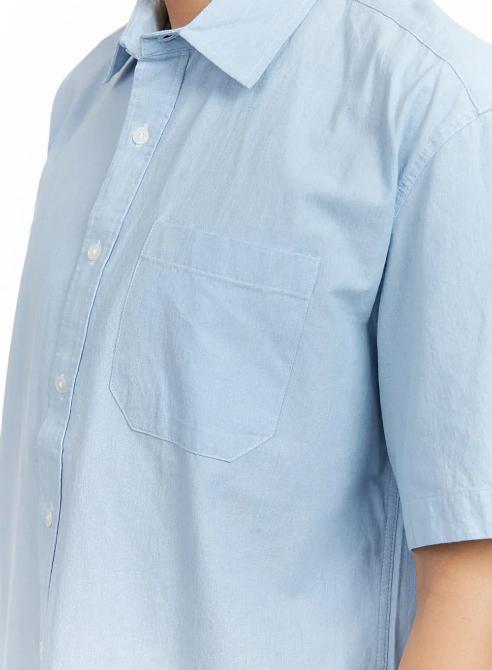 Men's Denim Short Sleeve Buttoned Shirt IA402