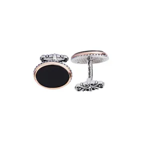 Silver Onyx Stone Oval Cufflink