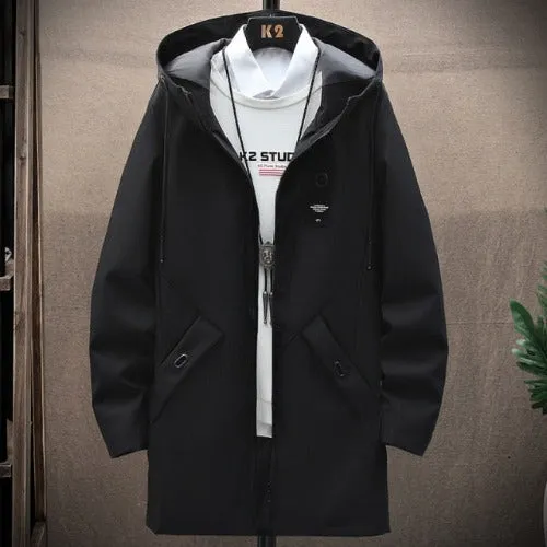 Casual Men's Hooded Long Coat Jacket