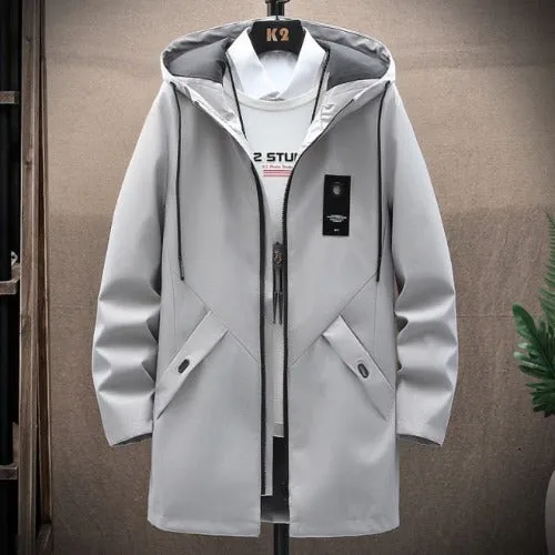 Casual Men's Hooded Long Coat Jacket