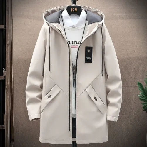 Casual Men's Hooded Long Coat Jacket