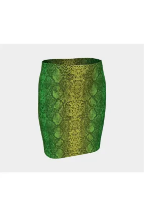 Snakeskin Fitted Skirt