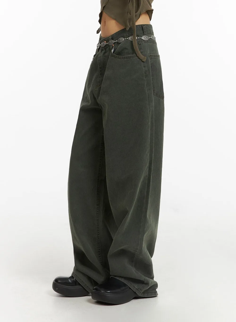 Washed Wide Fit Pants CJ416