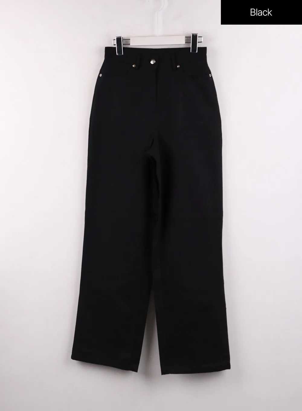 Solid Cotton Straight Pants CF401