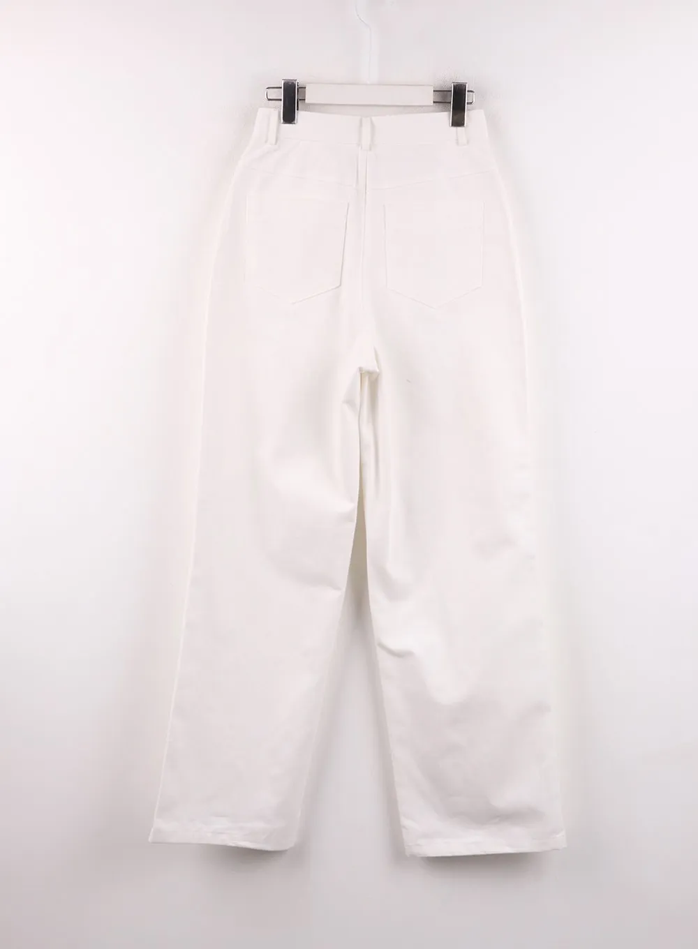 Solid Cotton Straight Pants CF401