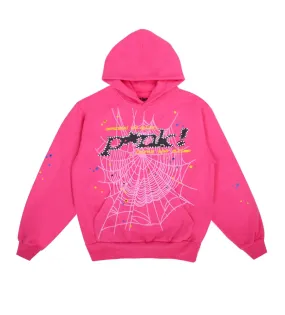 SP5DER Dark Pink Spider Hoodie