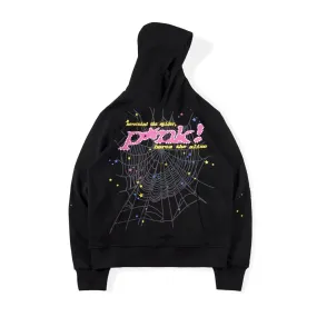 SP5DER Pink Black Spider Hoodie