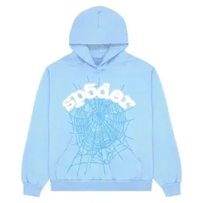 SP5DER Sky Blue Spider Hoodie