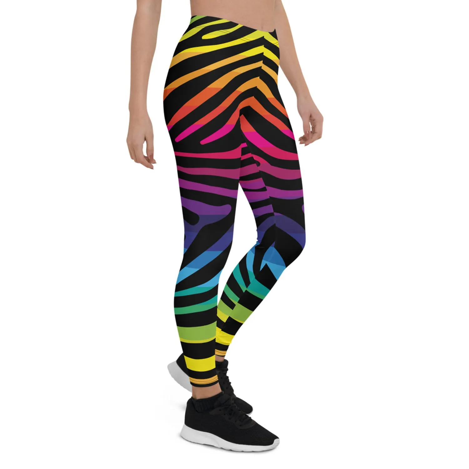 Rainbow Zebra Stripes Leggings for Women