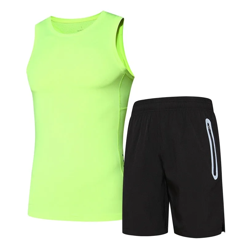 New Running Sets Men T Shirt Shorts Football Soccer Basketball