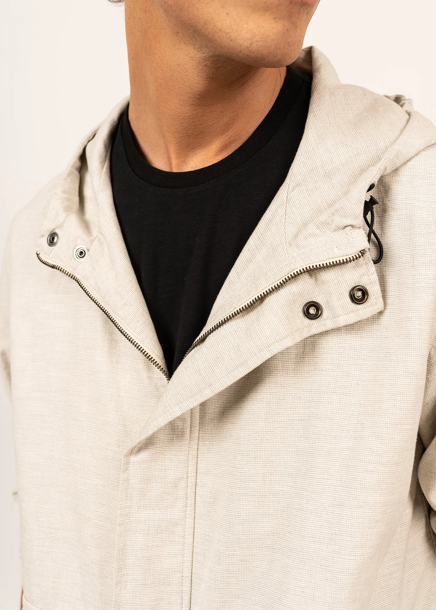 St Owen Hooded jacket - in cotton and linen (PLAGE)