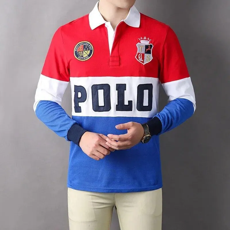 Embroidered Lapel Polo Shirt