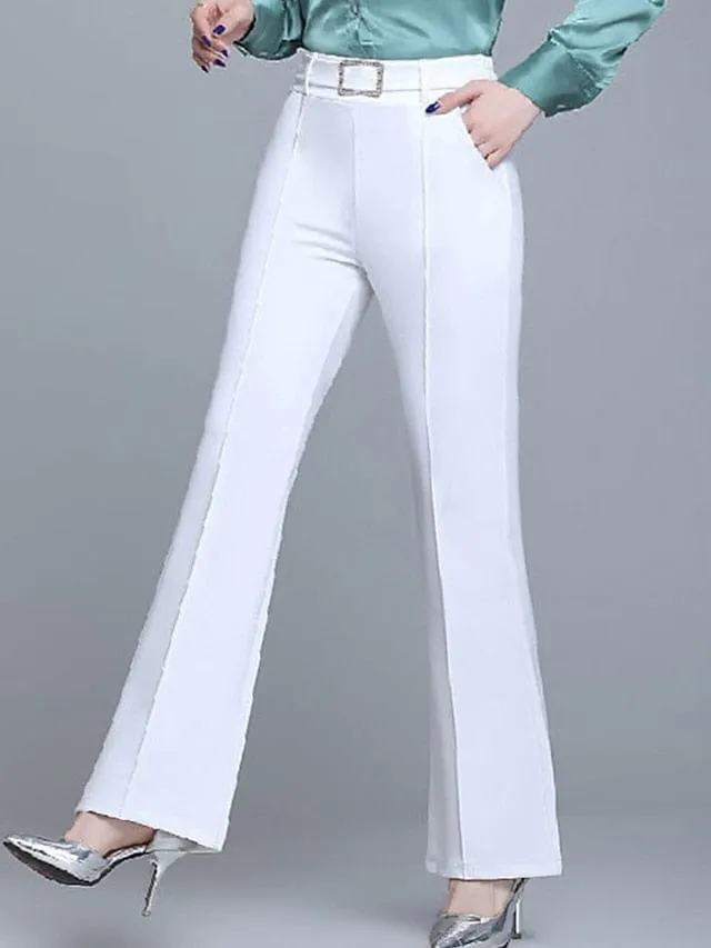 Stylish Women's Full Length High Waist Work Pants