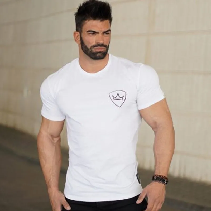 Summer New mens Brand cotton t shirt Fitness bodybuilding clothing