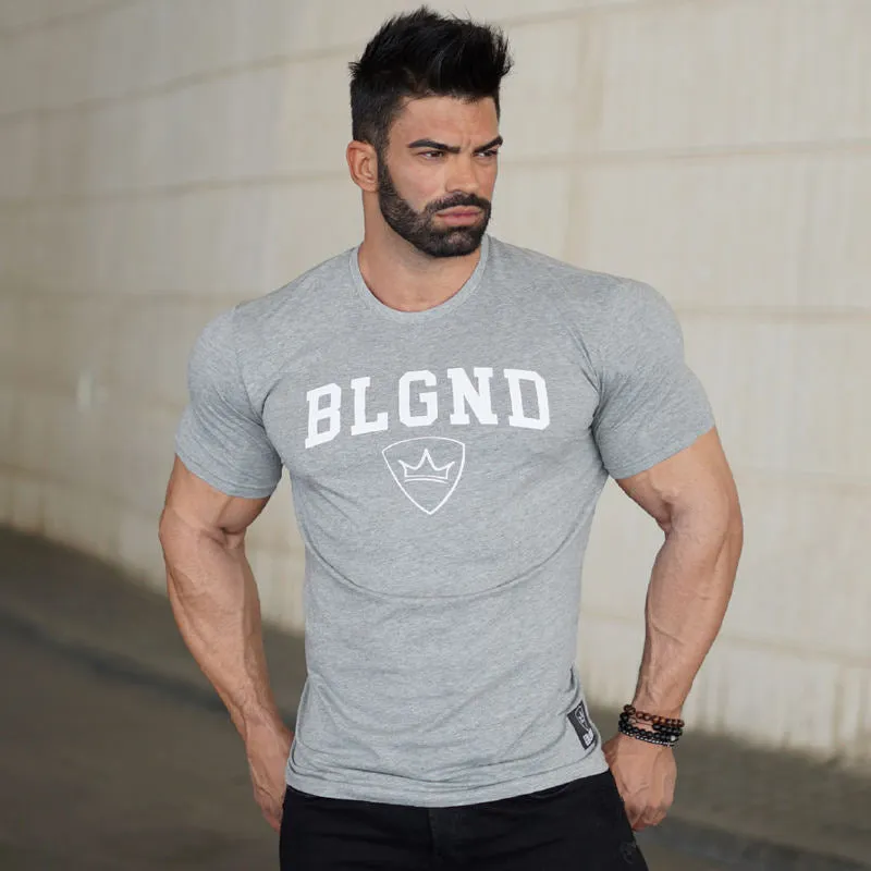 Summer New mens Brand cotton t shirt Fitness bodybuilding clothing