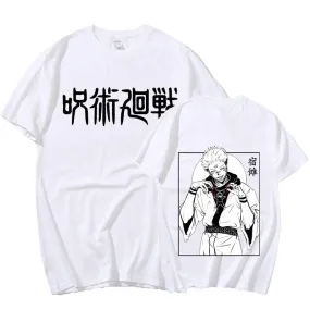 Sukuna T-shirt Jujutsu Kaisen T Shirt Men Short Sleeve Tshirt Tee-shirt 100% Cotton Tee Tops Summer Casual Clothes