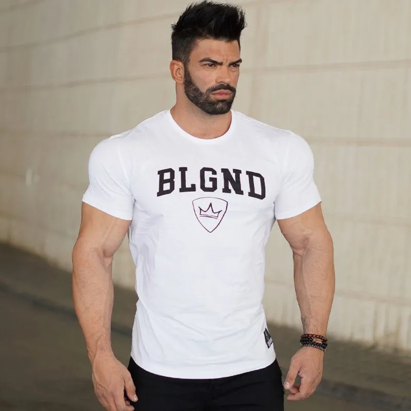 Summer New mens Brand cotton t shirt Fitness bodybuilding clothing