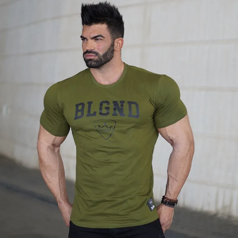 Summer New mens Brand cotton t shirt Fitness bodybuilding clothing