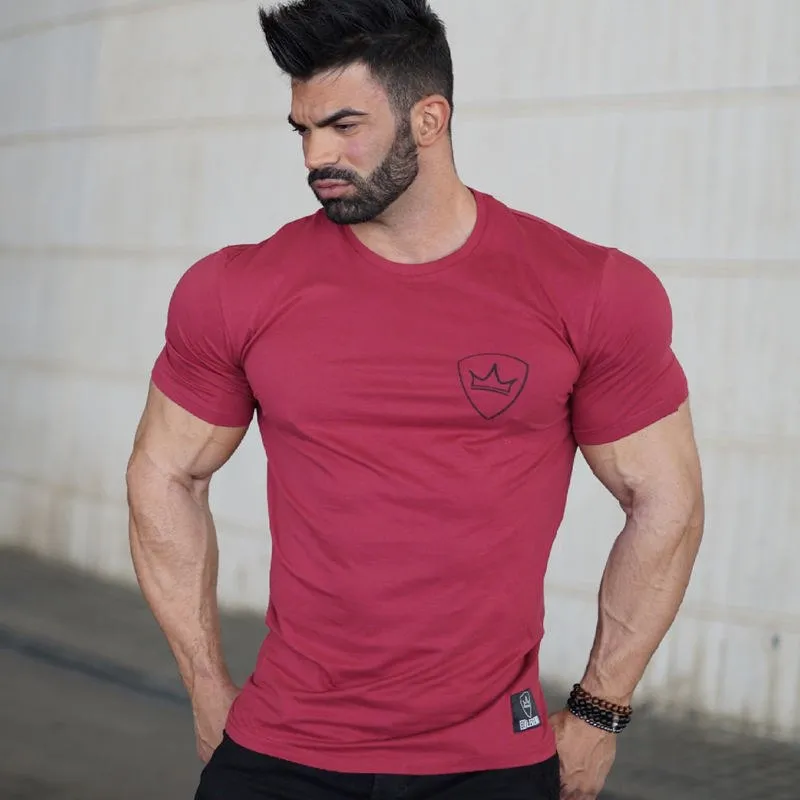 Summer New mens Brand cotton t shirt Fitness bodybuilding clothing