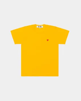 T314 SMALL RED HEART T-SHIRT / YELLOW