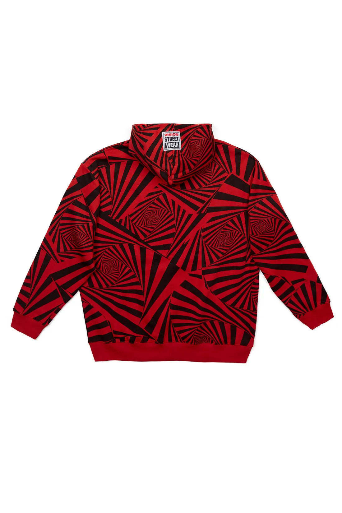 Aop Spirals Print Hoodie - Red