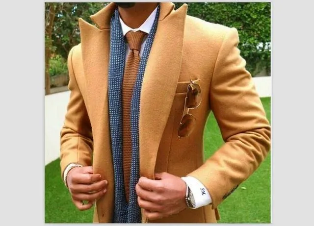 Brown Men Woolen Coat