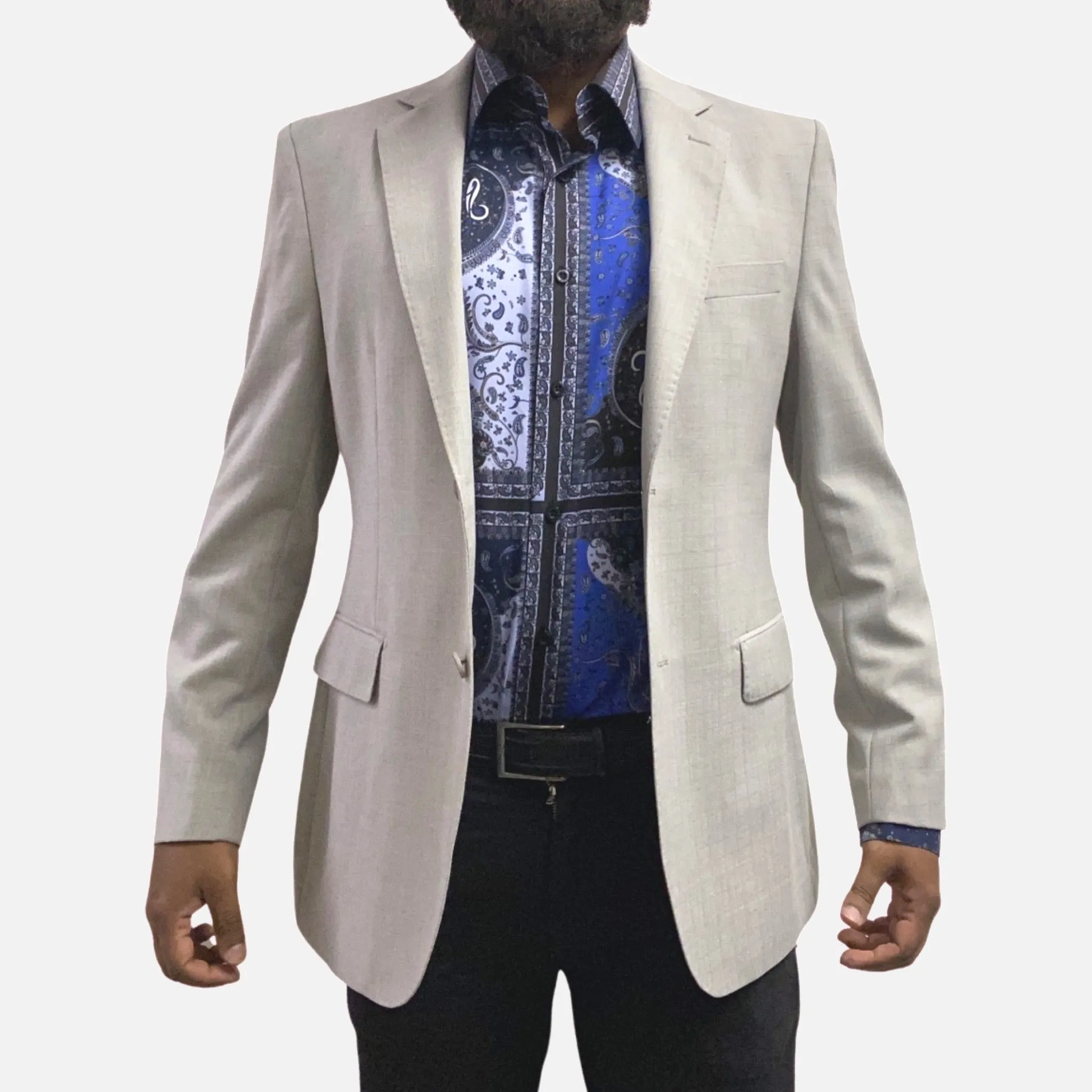 Men's Platinum Color Blazer - Classic fit, Single Breasted