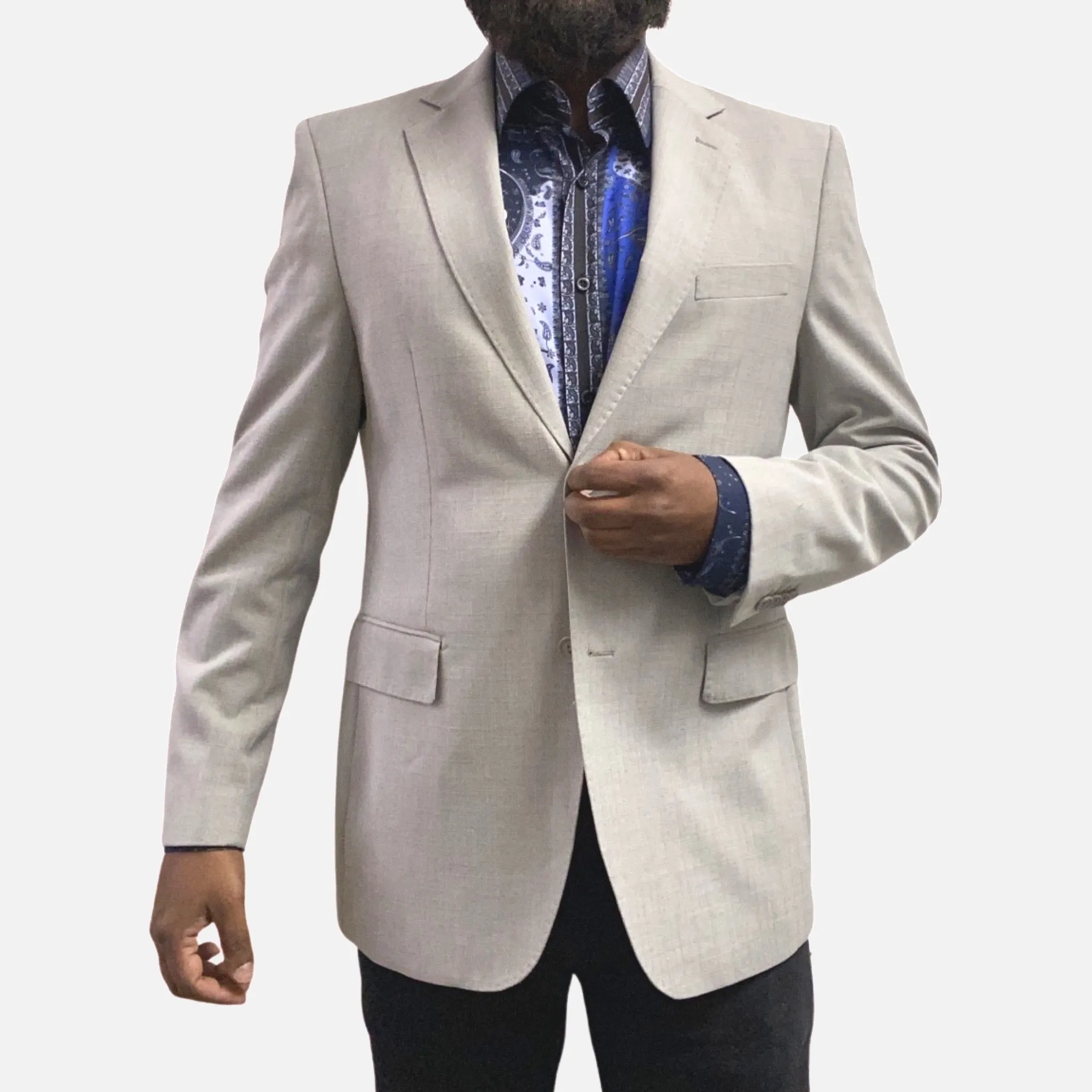 Men's Platinum Color Blazer - Classic fit, Single Breasted